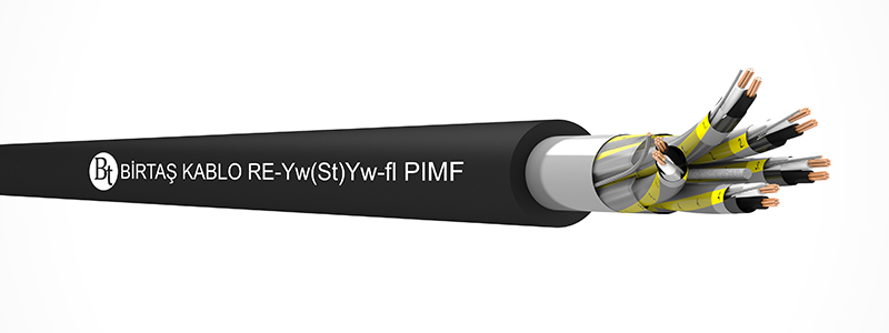 RE-Yw(St)Yw-fl PIMF    105°C  /  500 V Cu-PVC-ISCR-OSCR-PVC